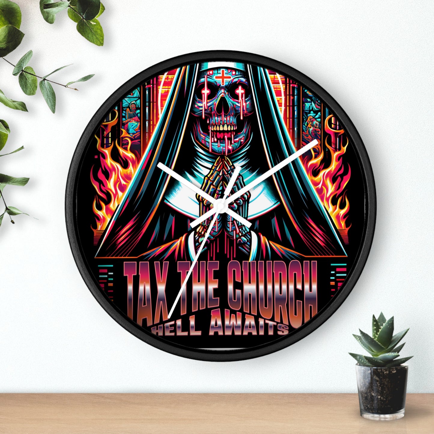 TAX THE CHURCH - HELL AWAITS 666 Wall Clock