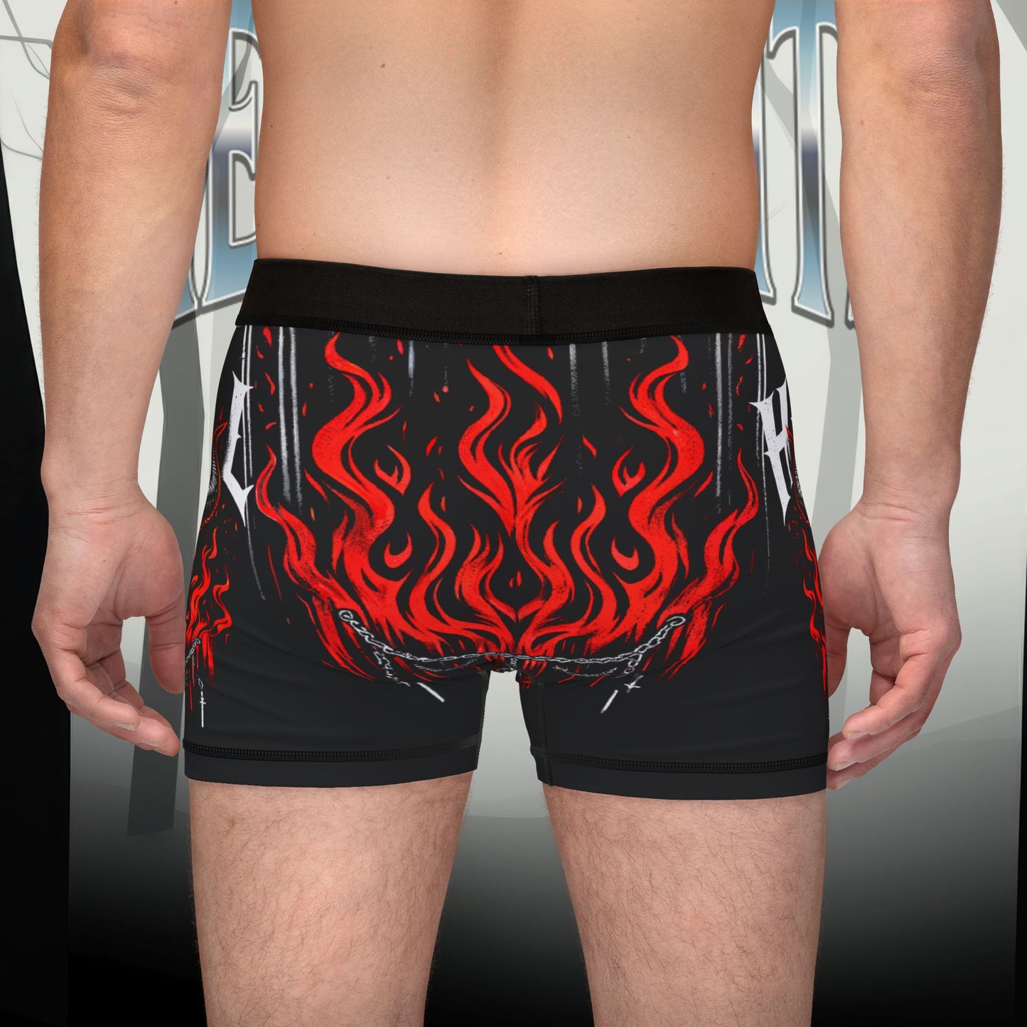 Hell Awaits 666 Infernal Skull Design - Men's Boxers