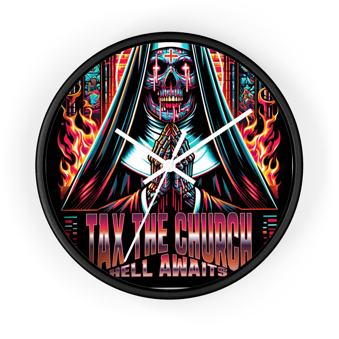 TAX THE CHURCH - HELL AWAITS 666 Wall Clock