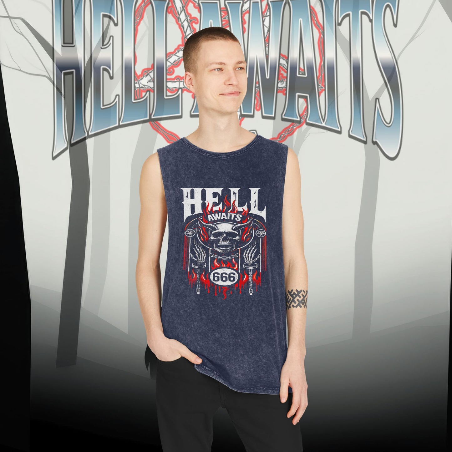 GATES OF HELL Stonewash Tank Top