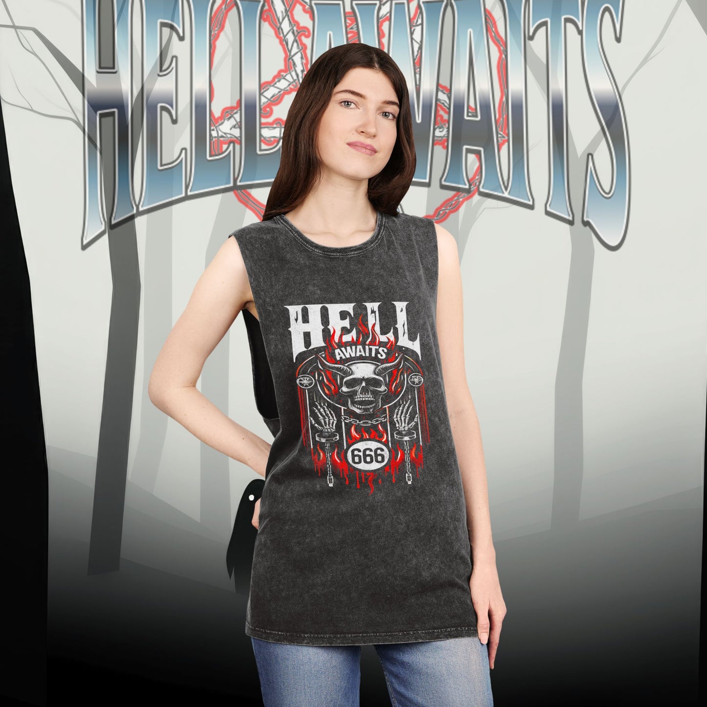 GATES OF HELL Stonewash Tank Top