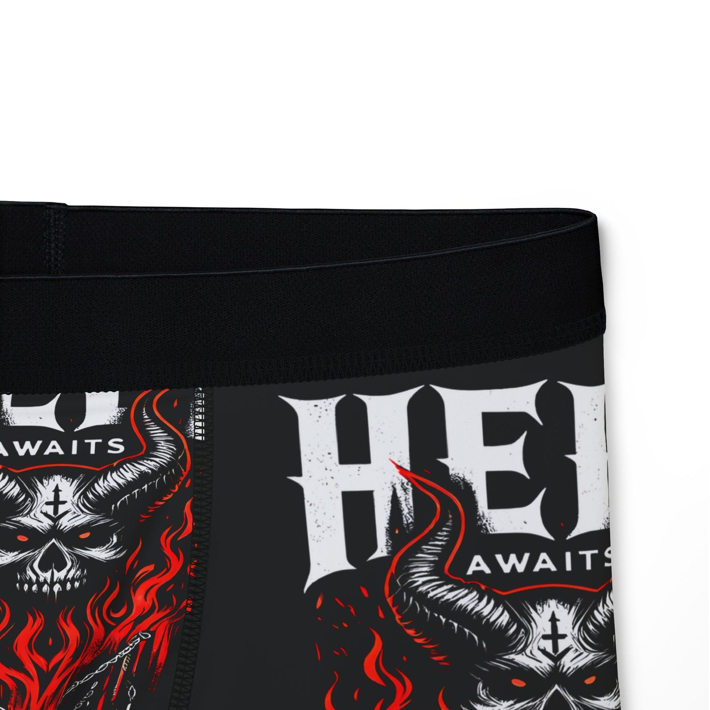 Hell Awaits 666 Infernal Skull Design - Men's Boxers