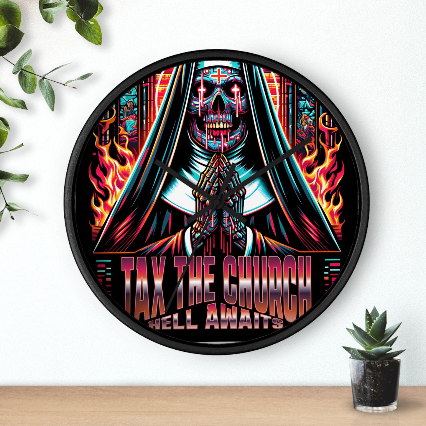 TAX THE CHURCH - HELL AWAITS 666 Wall Clock