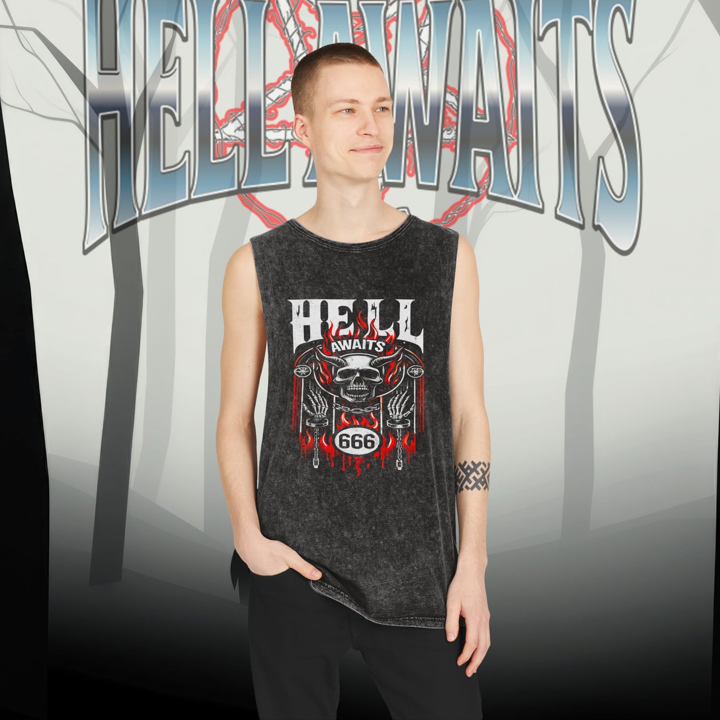 GATES OF HELL Stonewash Tank Top