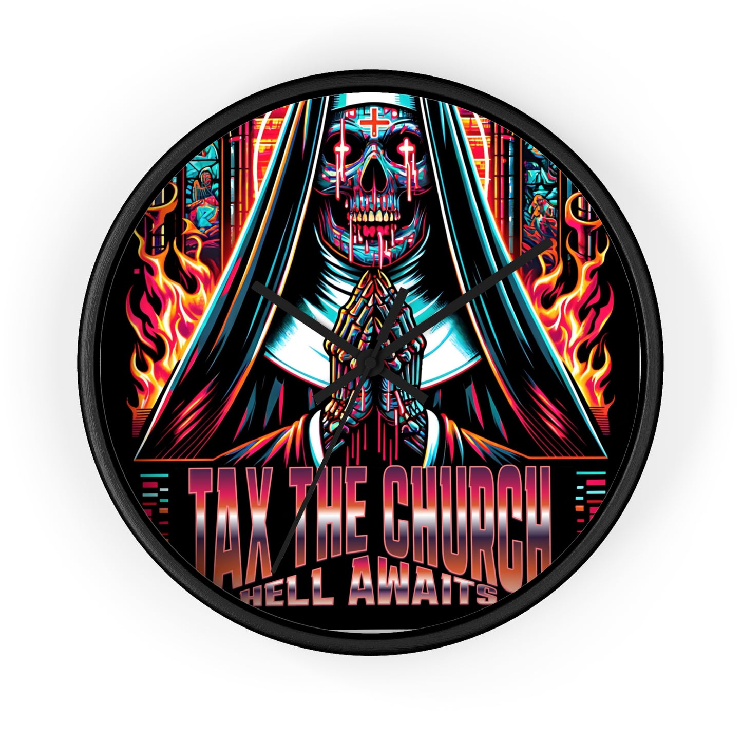 TAX THE CHURCH - HELL AWAITS 666 Wall Clock