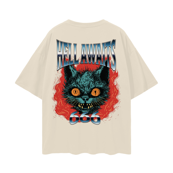 HELL KATT Oversize Deep Drop Shoulder Tee - 190 GSM